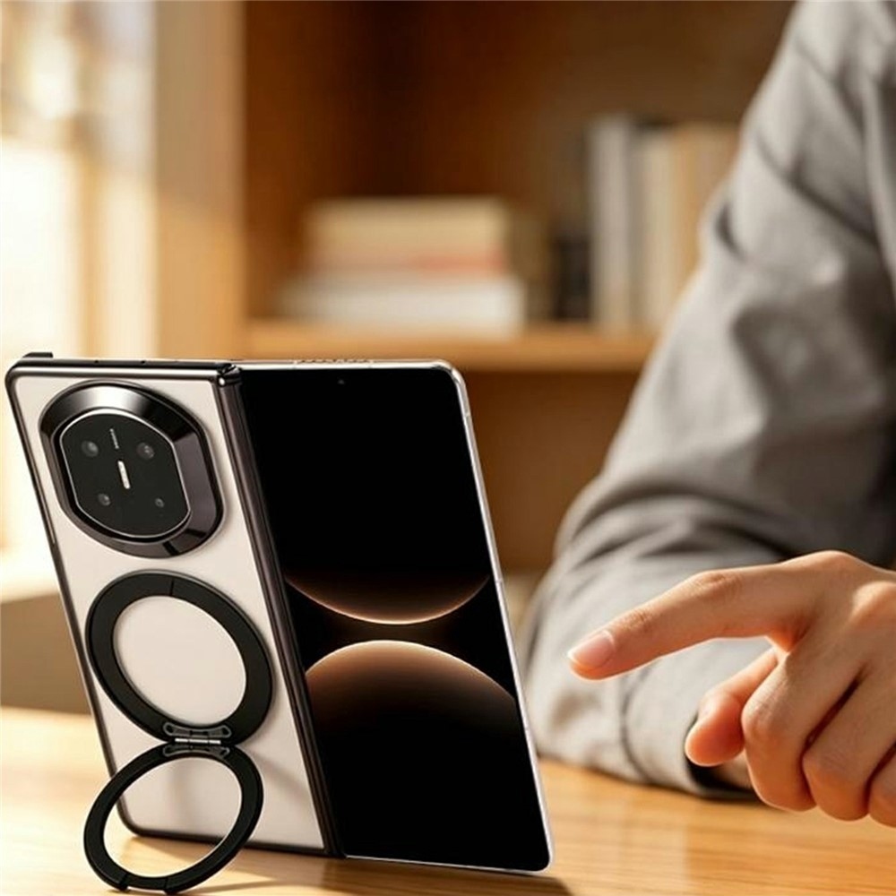 Rotate plastový kryt s výklopným stojánkem a MagSafe na Huawei Mate X7 - černý