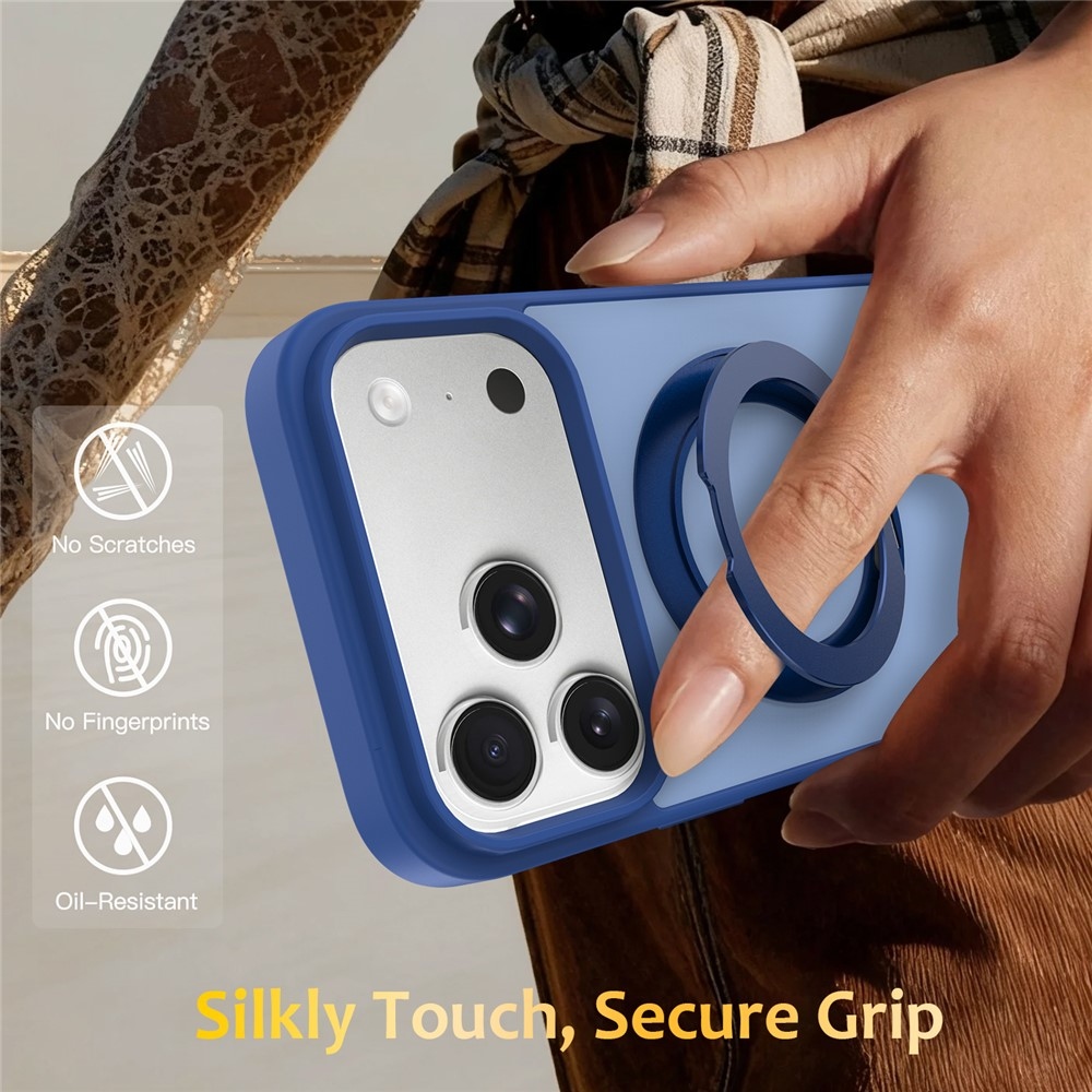 Rotaty gelový obal s pevnými zády a MagSafe na iPhone 18 Pro Max/17 Pro Max - modrý