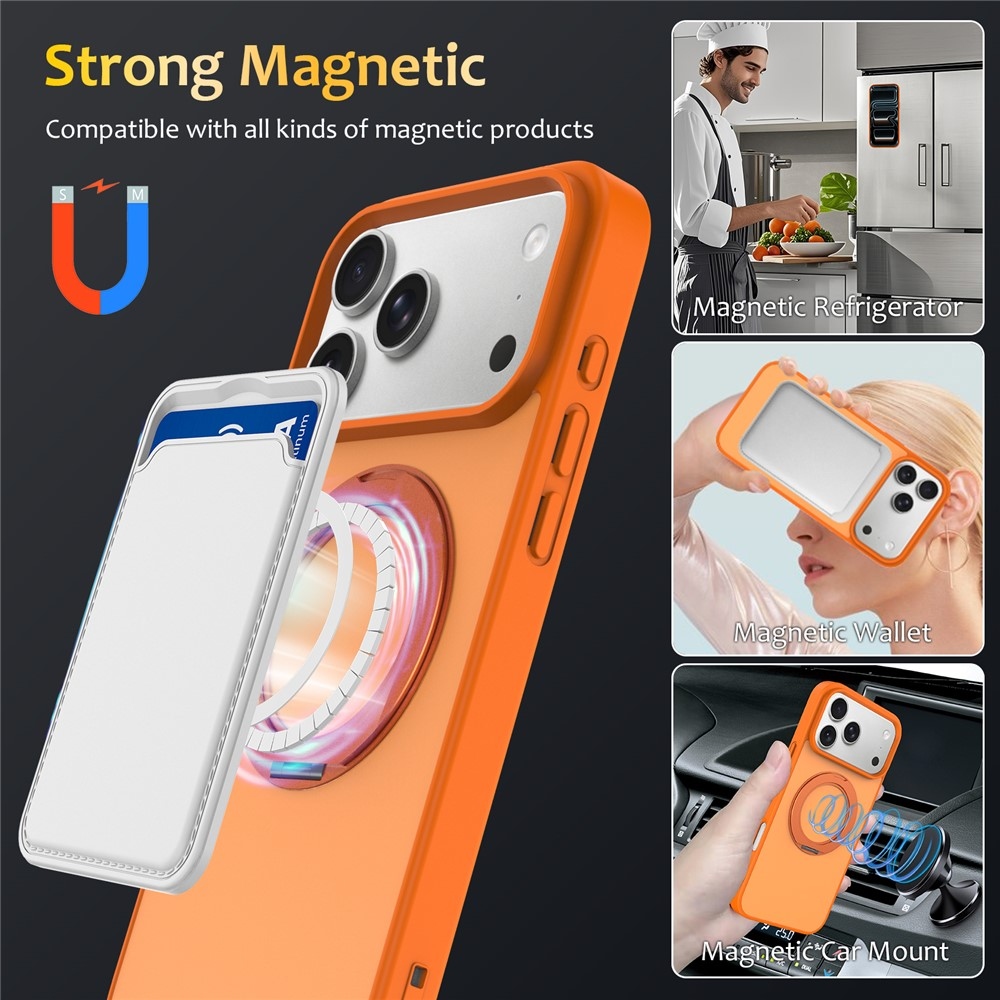 Rotaty gelový obal s pevnými zády a MagSafe na iPhone 18 Pro Max/17 Pro Max - oranžový