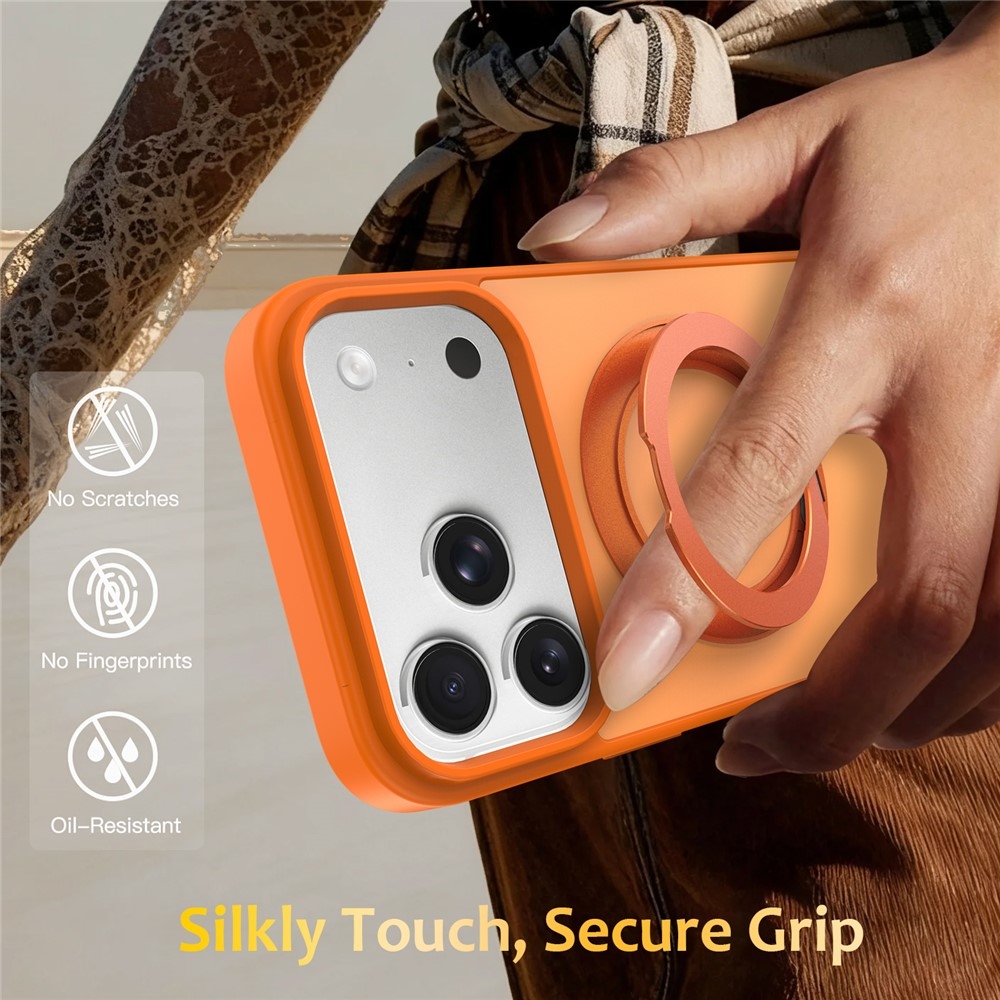 Rotaty gelový obal s pevnými zády a MagSafe na iPhone 18 Pro Max/17 Pro Max - oranžový