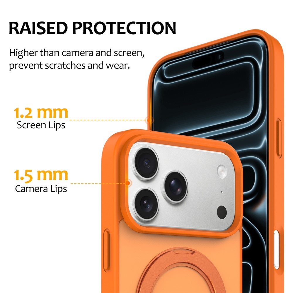Rotaty gelový obal s pevnými zády a MagSafe na iPhone 18 Pro Max/17 Pro Max - oranžový