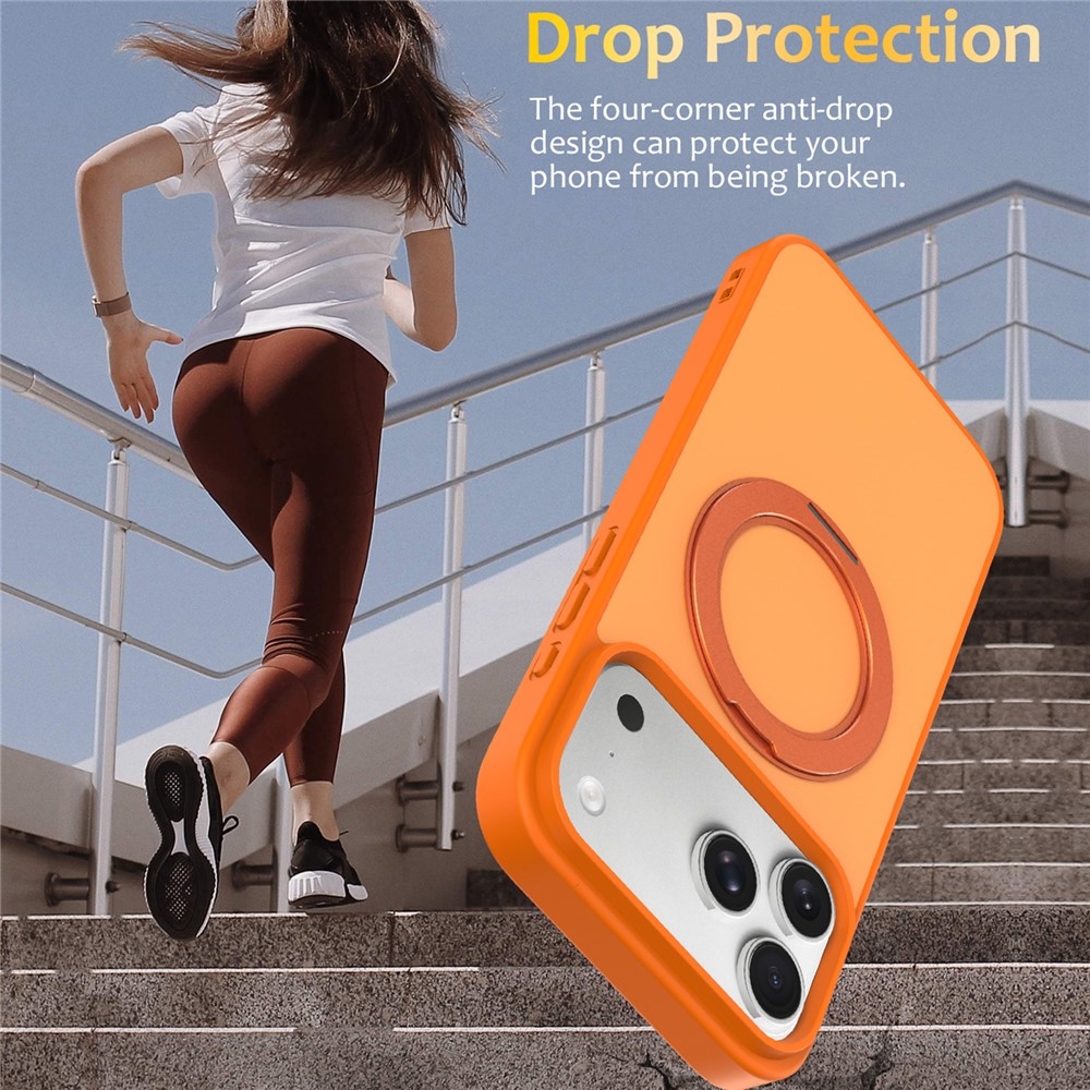 Rotaty gelový obal s pevnými zády a MagSafe na iPhone 18 Pro Max/17 Pro Max - oranžový