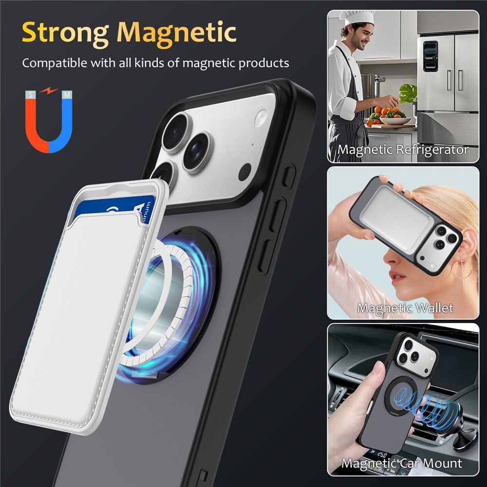 Rotaty gelový obal s pevnými zády a MagSafe na iPhone 18 Pro Max/17 Pro Max - šedý