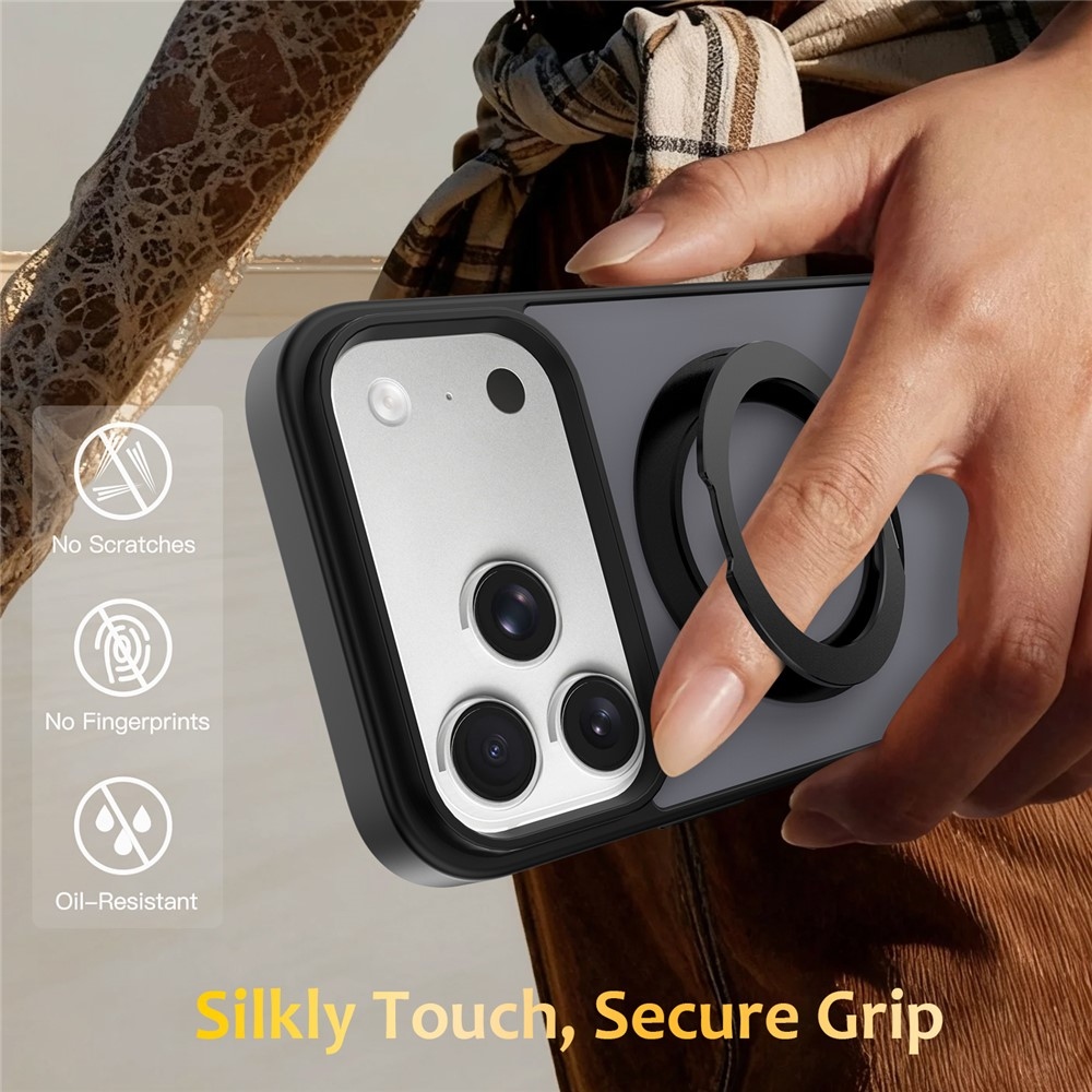 Rotaty gelový obal s pevnými zády a MagSafe na iPhone 18 Pro Max/17 Pro Max - šedý
