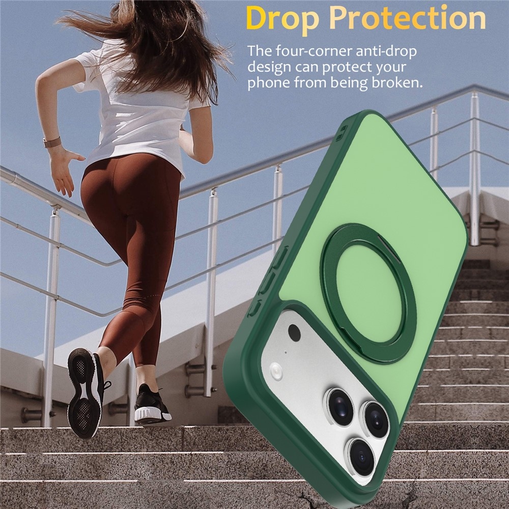 Rotaty gelový obal s pevnými zády a MagSafe na iPhone 18 Pro Max/17 Pro Max - zelený