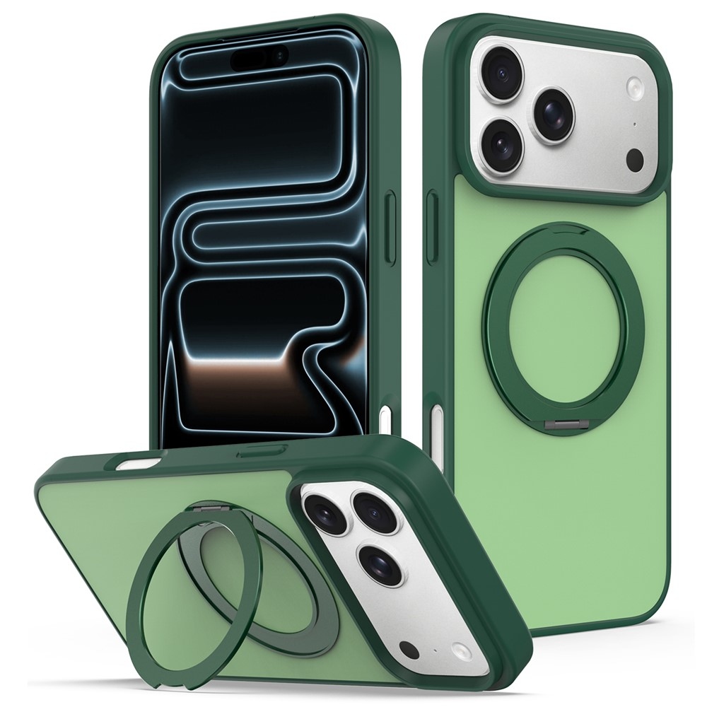 Rotaty gelový obal s pevnými zády a MagSafe na iPhone 18 Pro Max/17 Pro Max - zelený