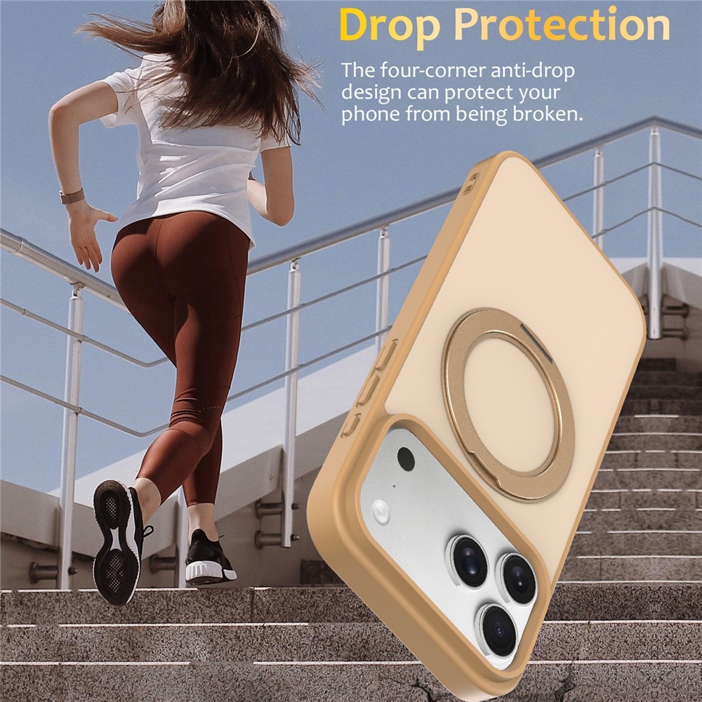 Rotaty gelový obal s pevnými zády a MagSafe na iPhone 18 Pro Max/17 Pro Max - zlatý