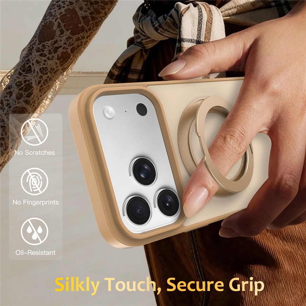 Rotaty gelový obal s pevnými zády a MagSafe na iPhone 18 Pro Max/17 Pro Max - zlatý