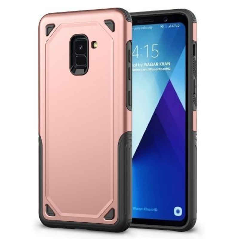 Rougy hybridní odolný obal na Samsung Galaxy A8 Plus (2018) - rosegold