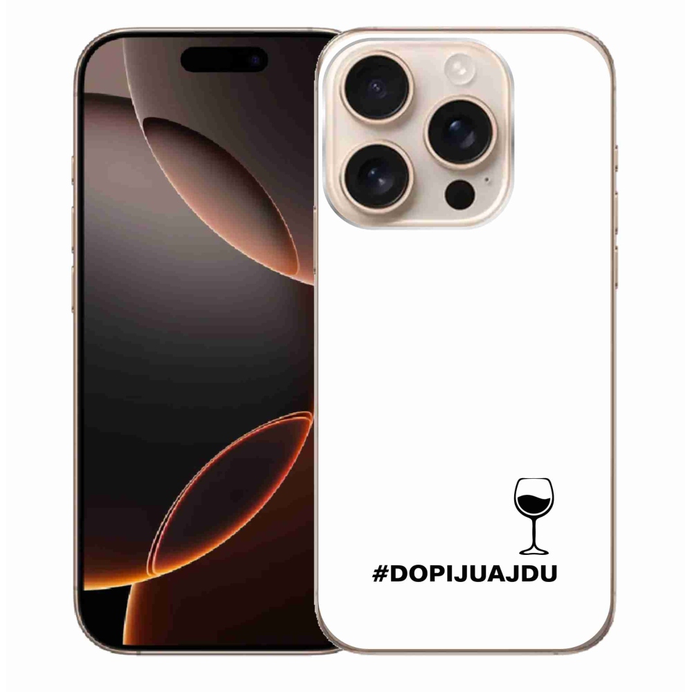Gelový kryt mmCase na iPhone 16 Pro Max - vinný motiv bílé pozadí