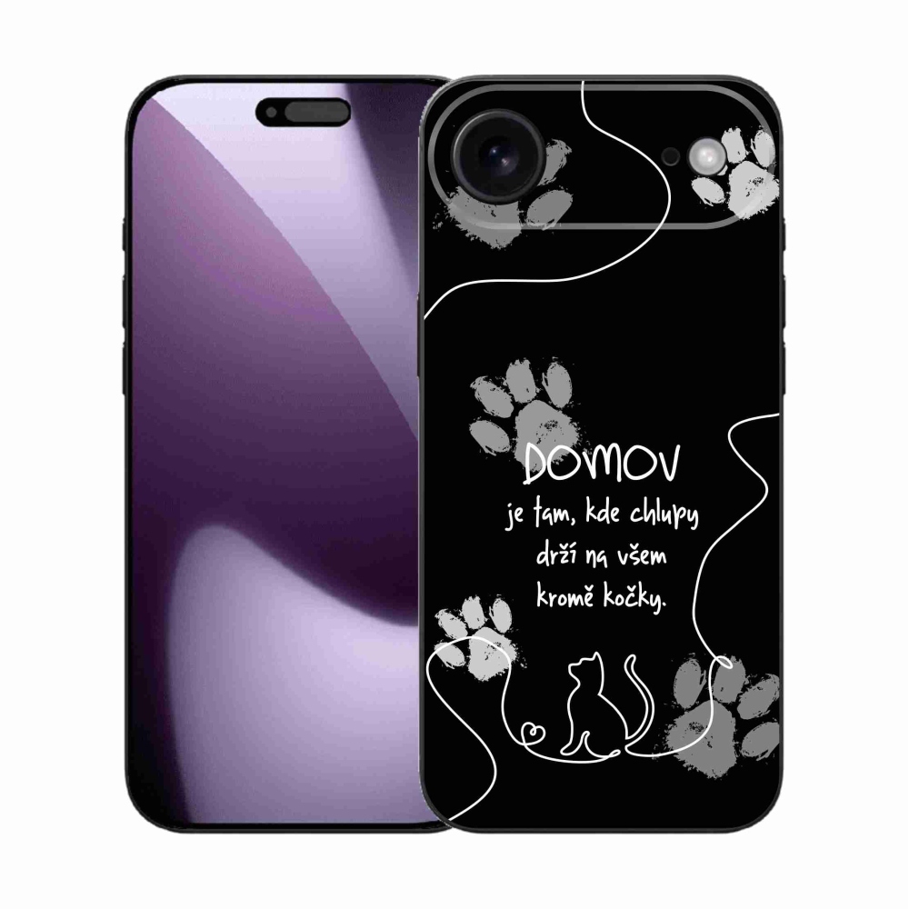 Gelový kryt mmCase na iPhone 17 Air - kočičí motiv černé pozadí