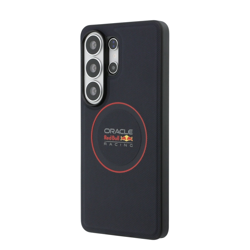 Red Bull PU Leather Meshed Red Ring Magnetic Zadní Kryt pro Samsung Galaxy S26 Ultra Navy