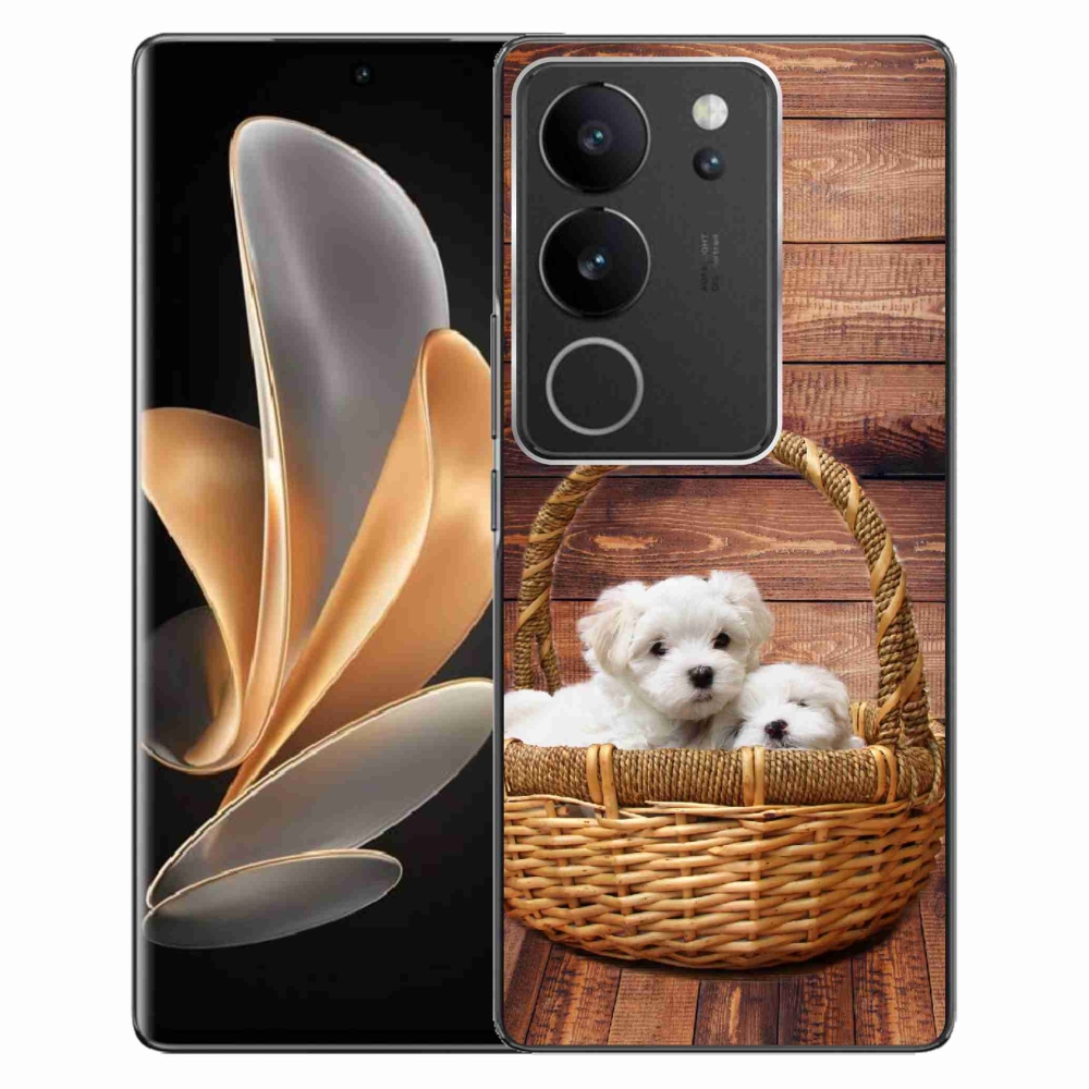 Gelový kryt mmCase na Vivo V29 5G - štěňátka