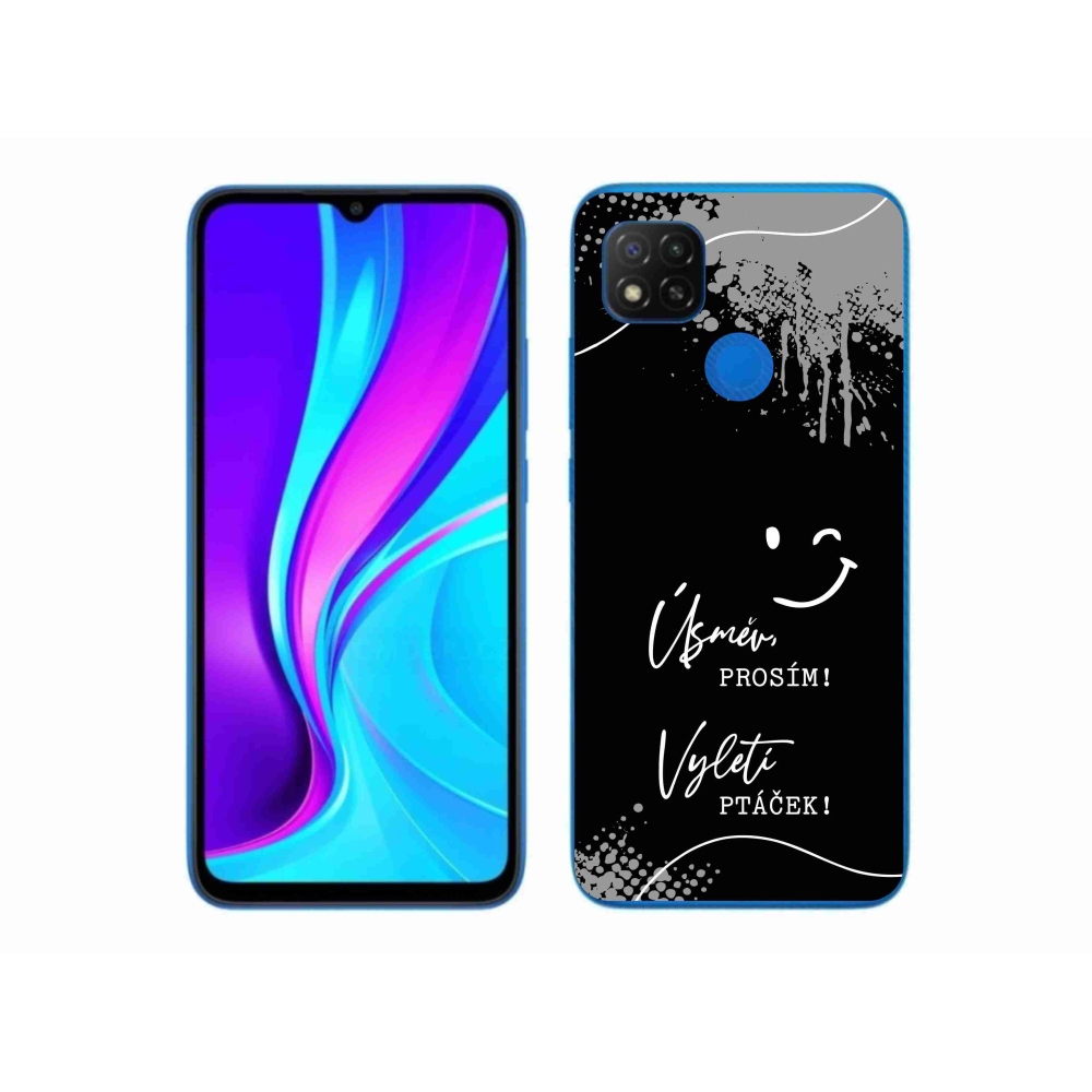 Gelový kryt mmCase na Xiaomi Redmi 9C - vtipný text 4 černé pozadí