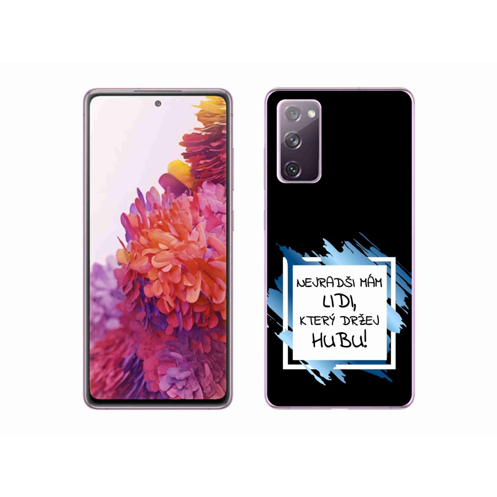Gelový kryt mmCase na Samsung Galaxy S20 FE - vtipný text 7 bíločerné pozadí