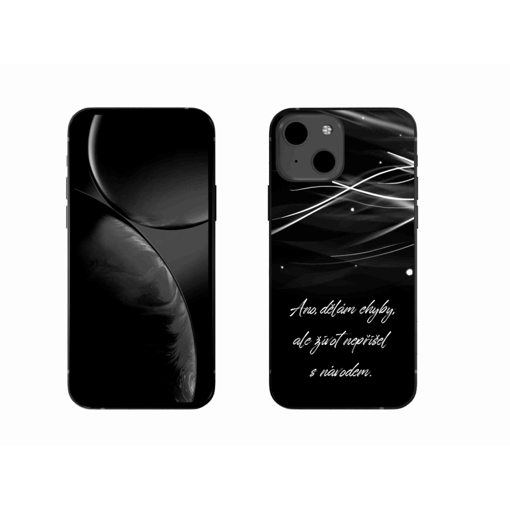 Gelový kryt mmCase na iPhone 13 6.1 - citát černé pozadí