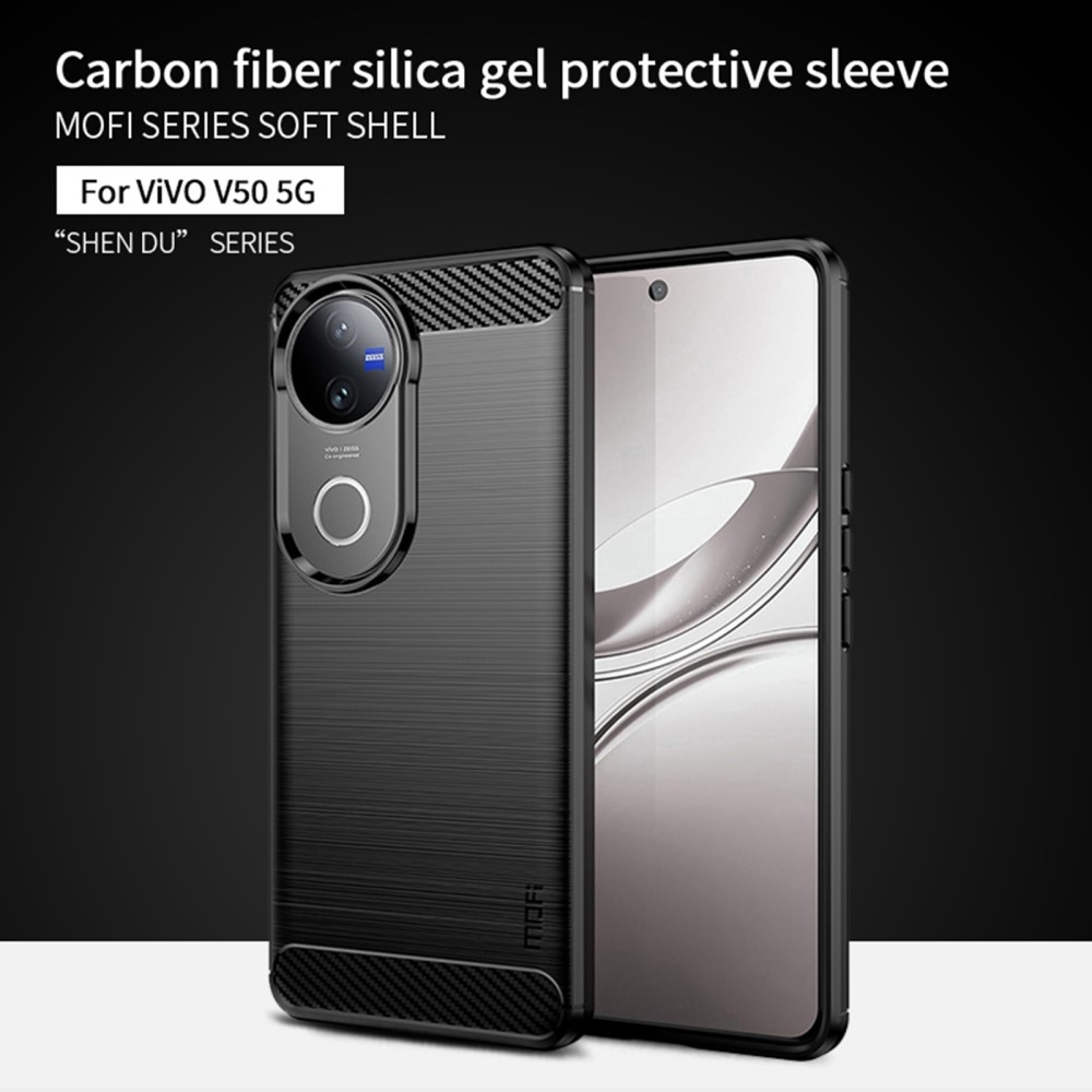 Carbon odolný gelový obal na Vivo V50 5G - černý