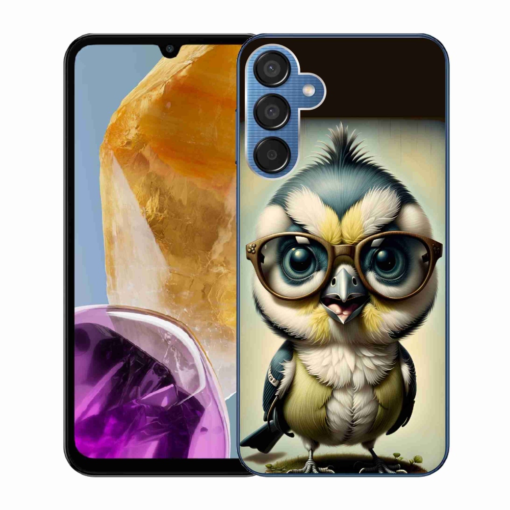 Gelový kryt mmCase na Samsung Galaxy M15 5G - mládě s brýlemi