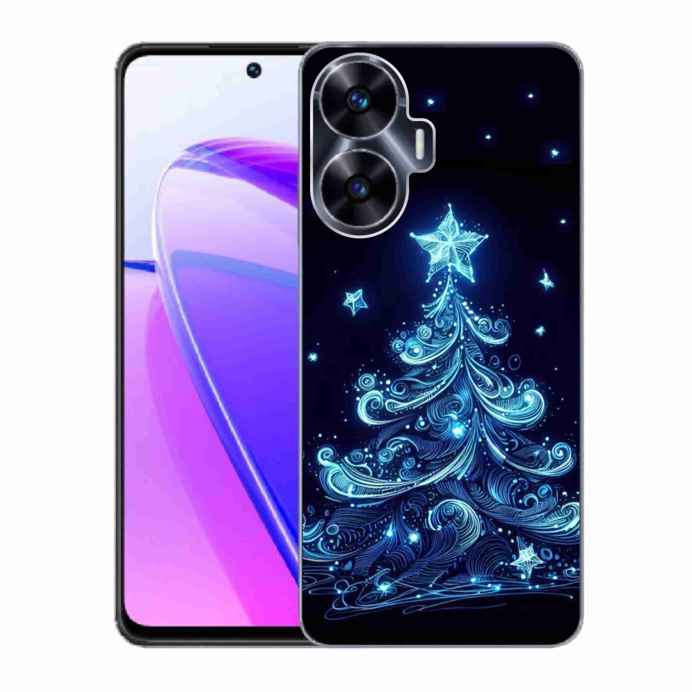 Gelový kryt mmCase na Realme C55 - neonový vánoční stromek 4