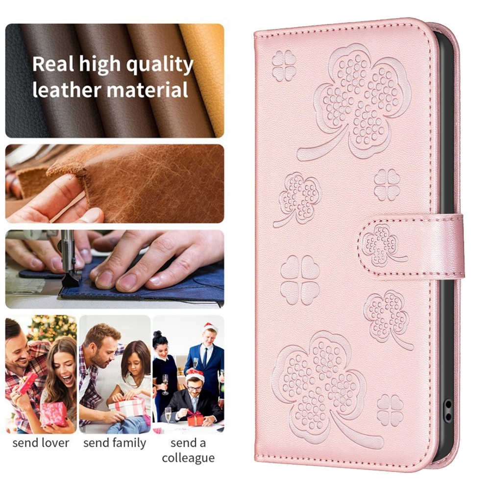 Clover knížkové pouzdro na Xiaomi Redmi 13 4G/Poco M6 4G - růžovozlaté