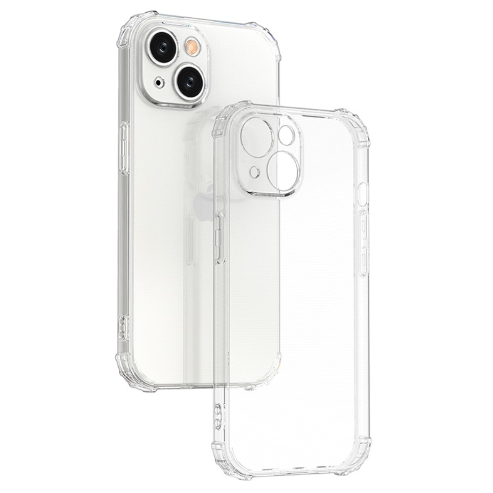 Průhledný gelový obal se zesílenými rohy na iPhone 15 - průhledný