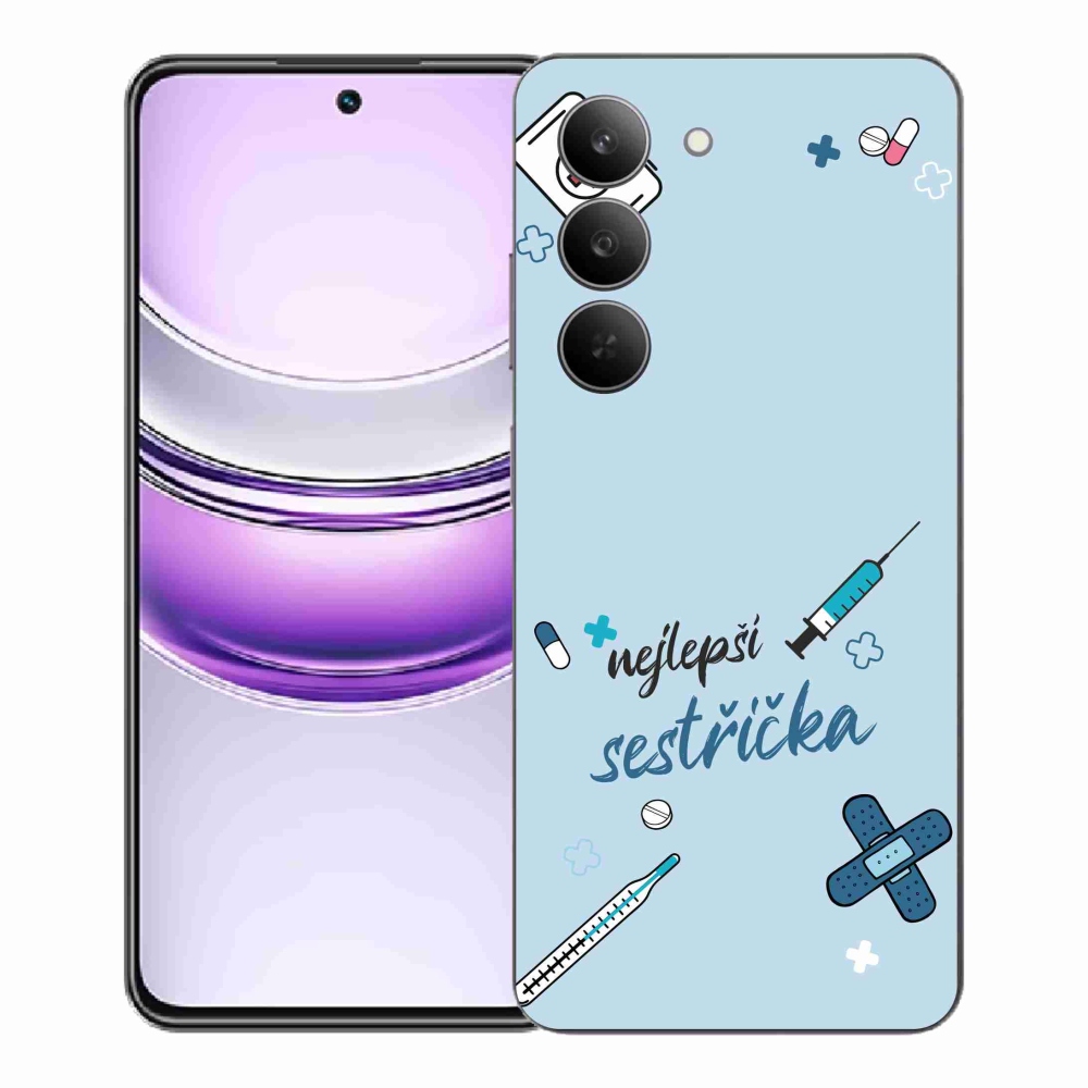 Gelový kryt mmCase na Realme 14x 5G - nejlepší sestřička modré pozadí