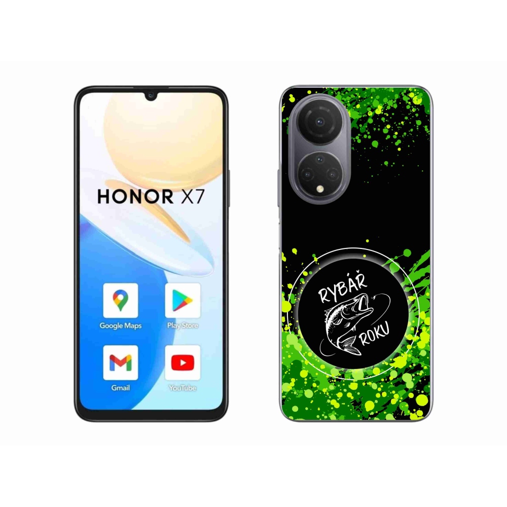 Gelový kryt mmCase na Honor X7 - rybář roku černé pozadí