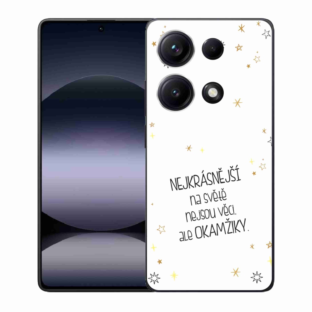 Gelový kryt mmCase na Xiaomi Redmi Note 14S - citát 4 bílé pozadí