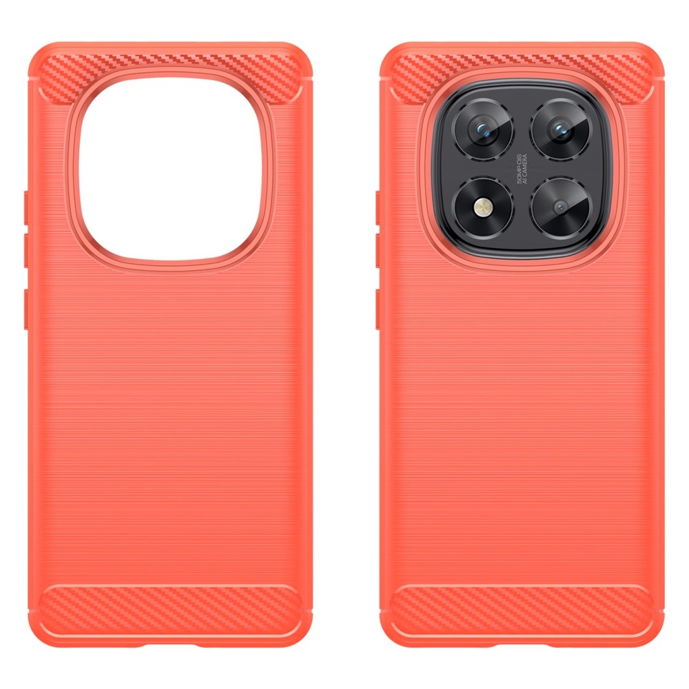 Carbon odolný gelový obal na Xiaomi Redmi Note 14 Pro 5G/Poco X7 5G - červený