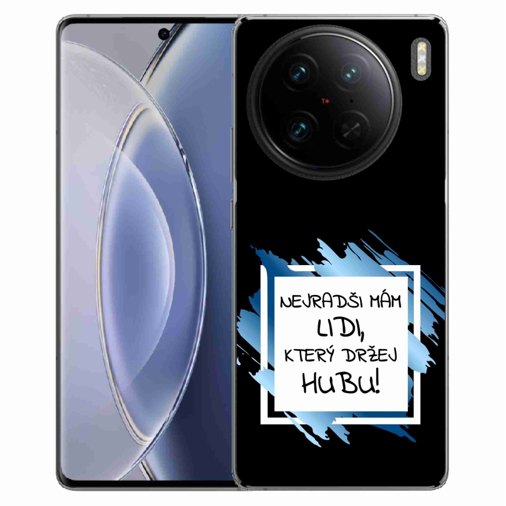 Gelový kryt mmCase na Vivo X90 Pro - vtipný text 7 bíločerné pozadí