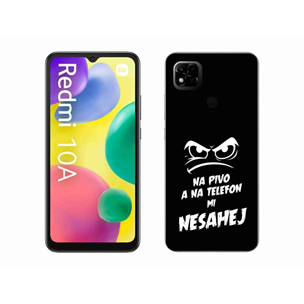 Gelový kryt mmCase na Xiaomi Redmi 10A - pivní motiv 2 černé pozadí