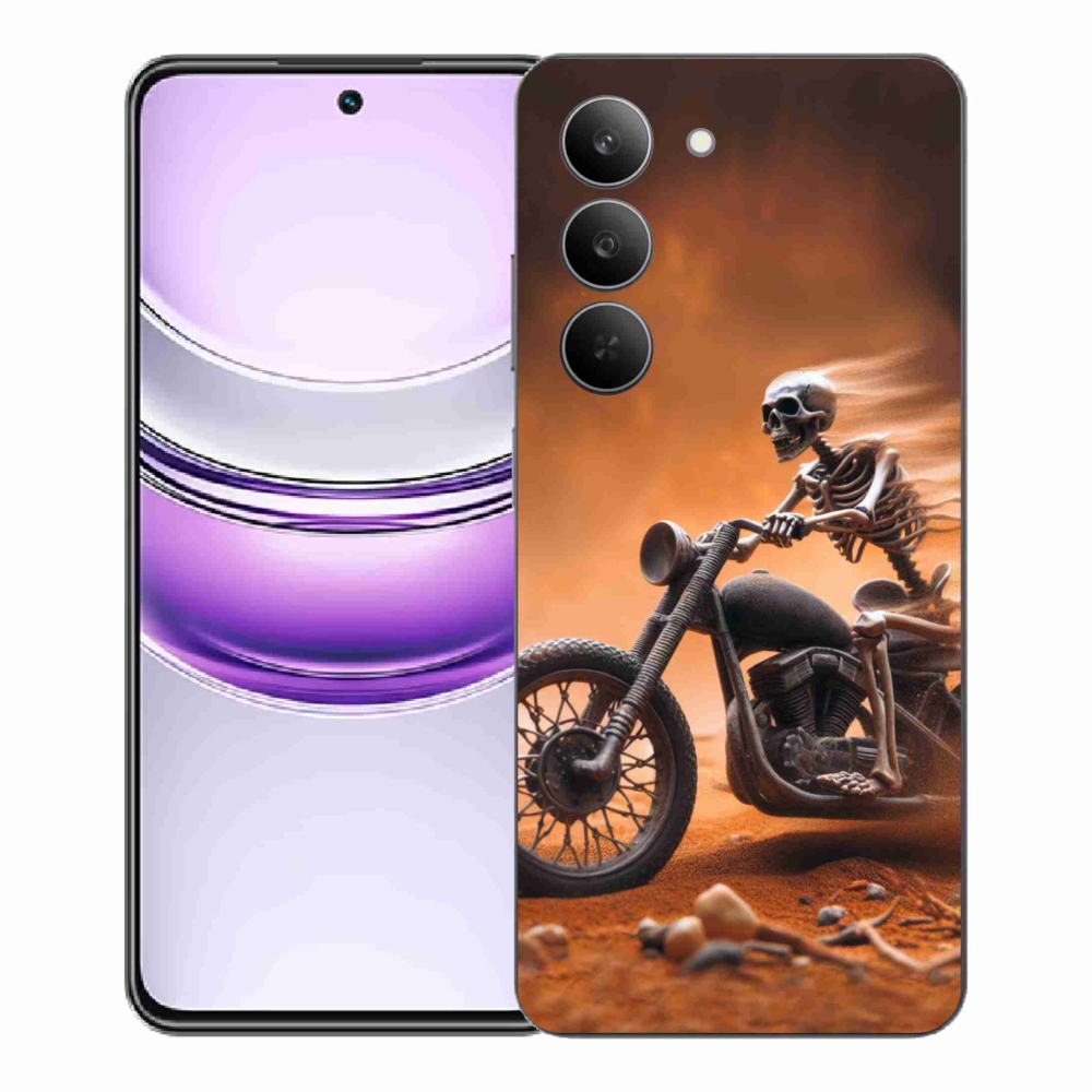 Gelový kryt mmCase na Realme 14x 5G - kostra na motorce