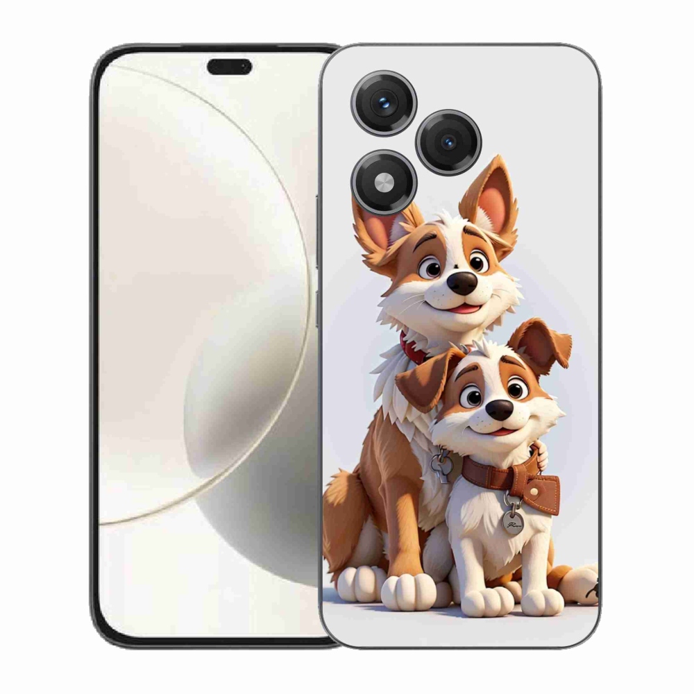 Gelový kryt mmCase na Honor 400 Lite - kreslení psi