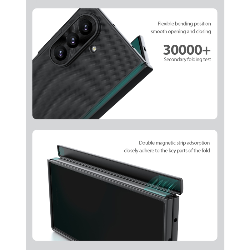 Nillkin Super Frosted FOLD Magnetic Zadní Kryt pro Samsung Galaxy Z Fold 8 Ultra Transparent Black