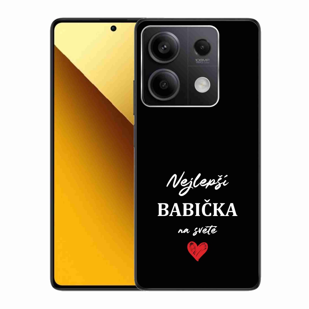 Gelový kryt mmCase na Xiaomi Redmi Note 13 5G - nejlepší babička 1 černé pozadí