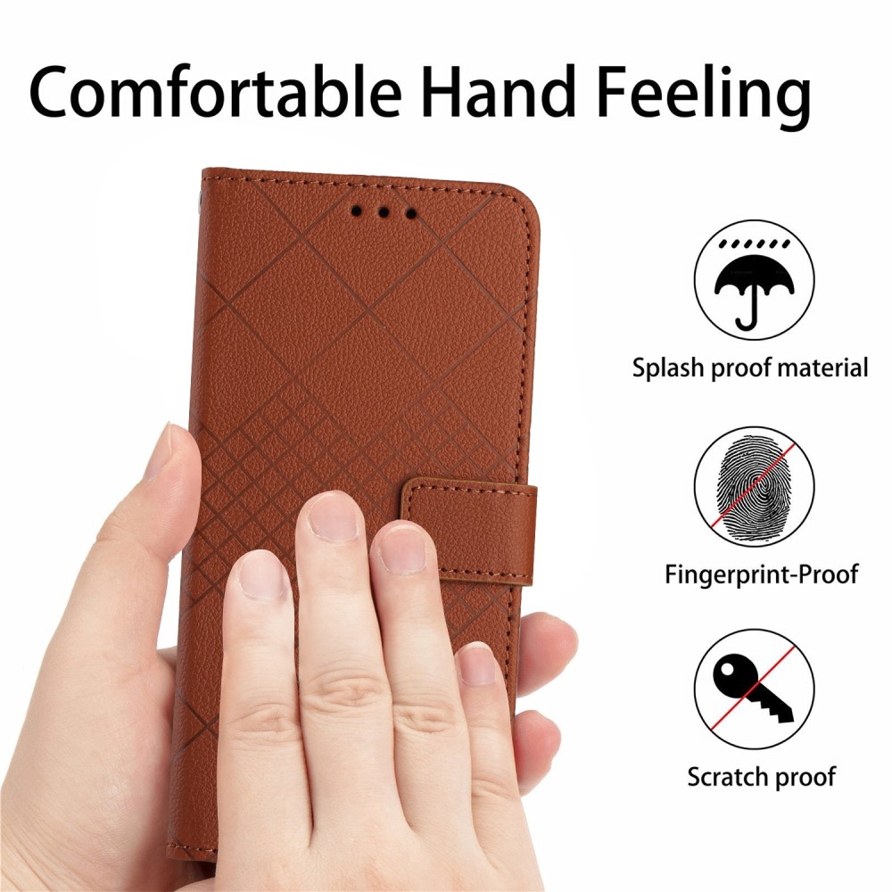 Texture knížkové pouzdro na mobil Realme C67 - hnědé