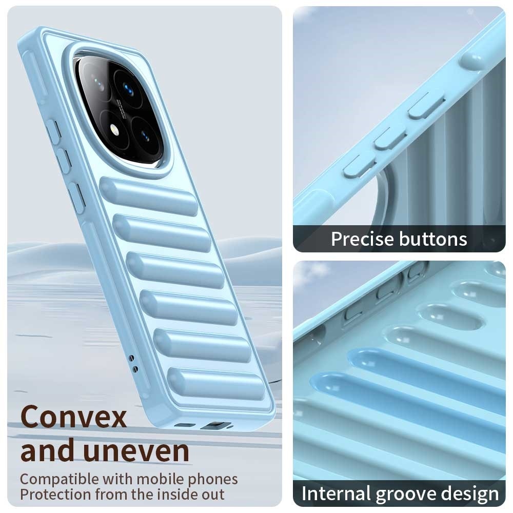 Stripe odolný kryt na Xiaomi Redmi Note 14 Pro+ 5G - modrý
