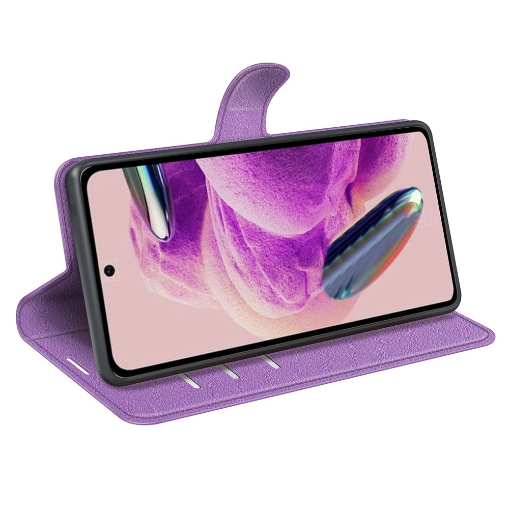 Litchi knížkové pouzdro na Xiaomi Redmi Note 12S - fialové