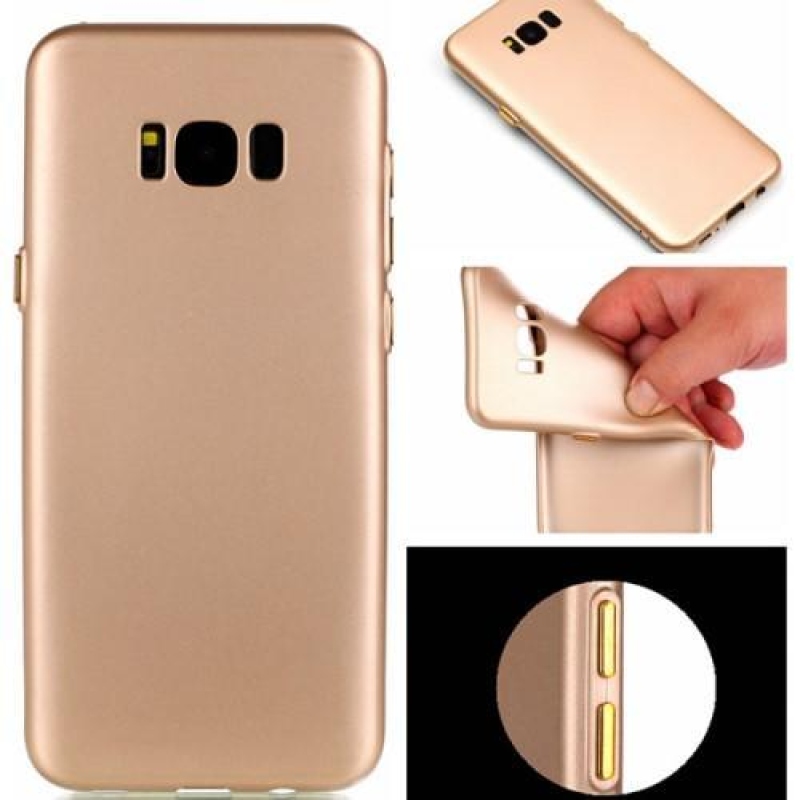 Rubber pogumovaný gelový obal na Samsung Galaxy S8 Plus - zlatý