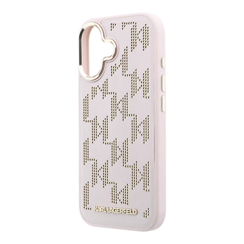 Karl Lagerfeld PU Perforated Monogram MagSafe Zadní Kryt pro iPhone 17 Pink