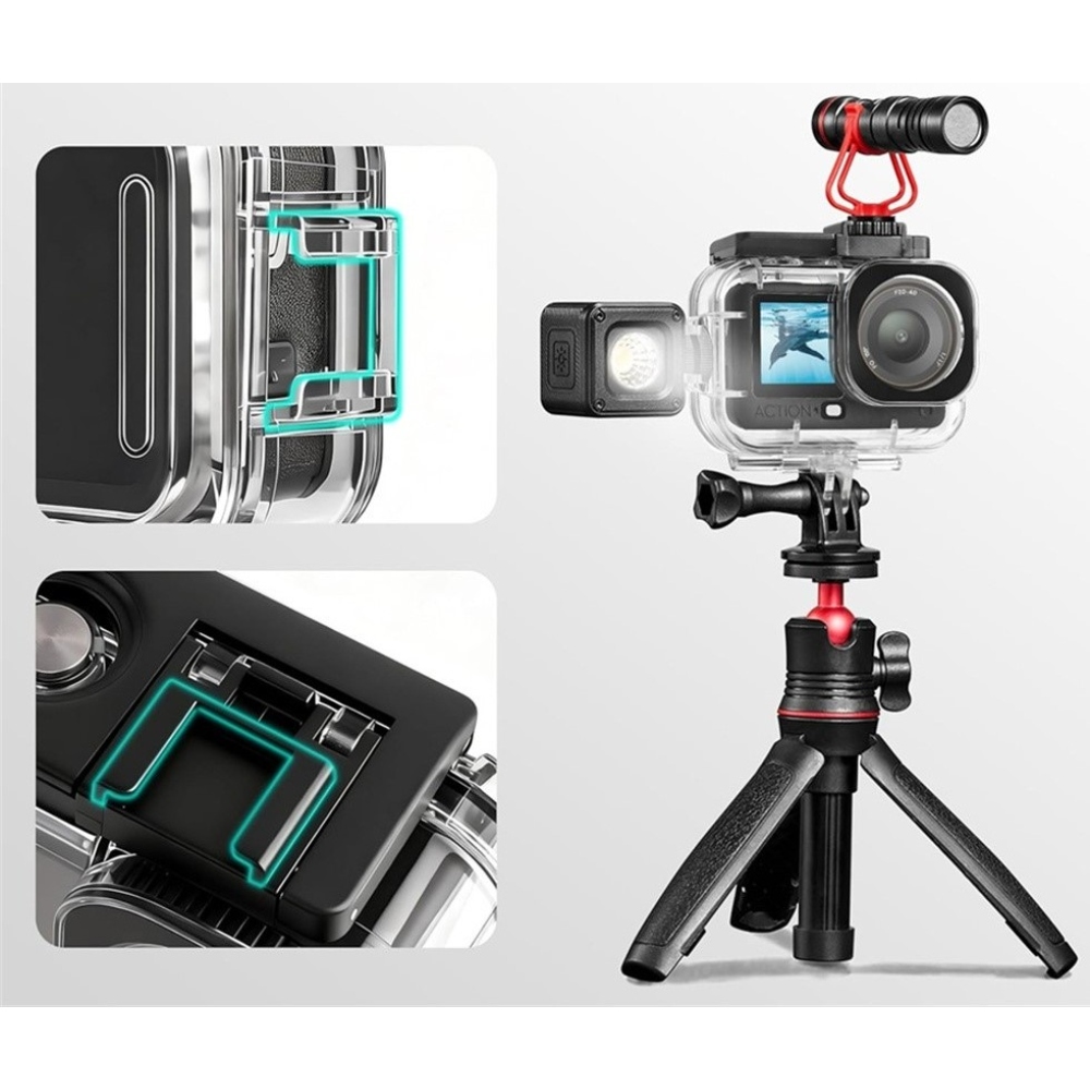 Vodotěsné pouzdro pro DJI Osmo Action 6 s dvojitým držákem Cold Shoe
