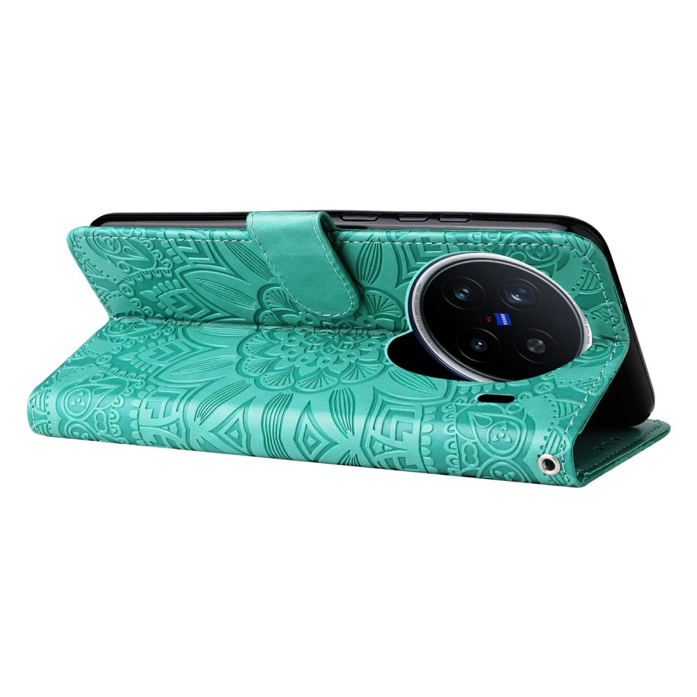Sunflower knížkové pouzdro na Vivo X200 Pro 5G - zelené