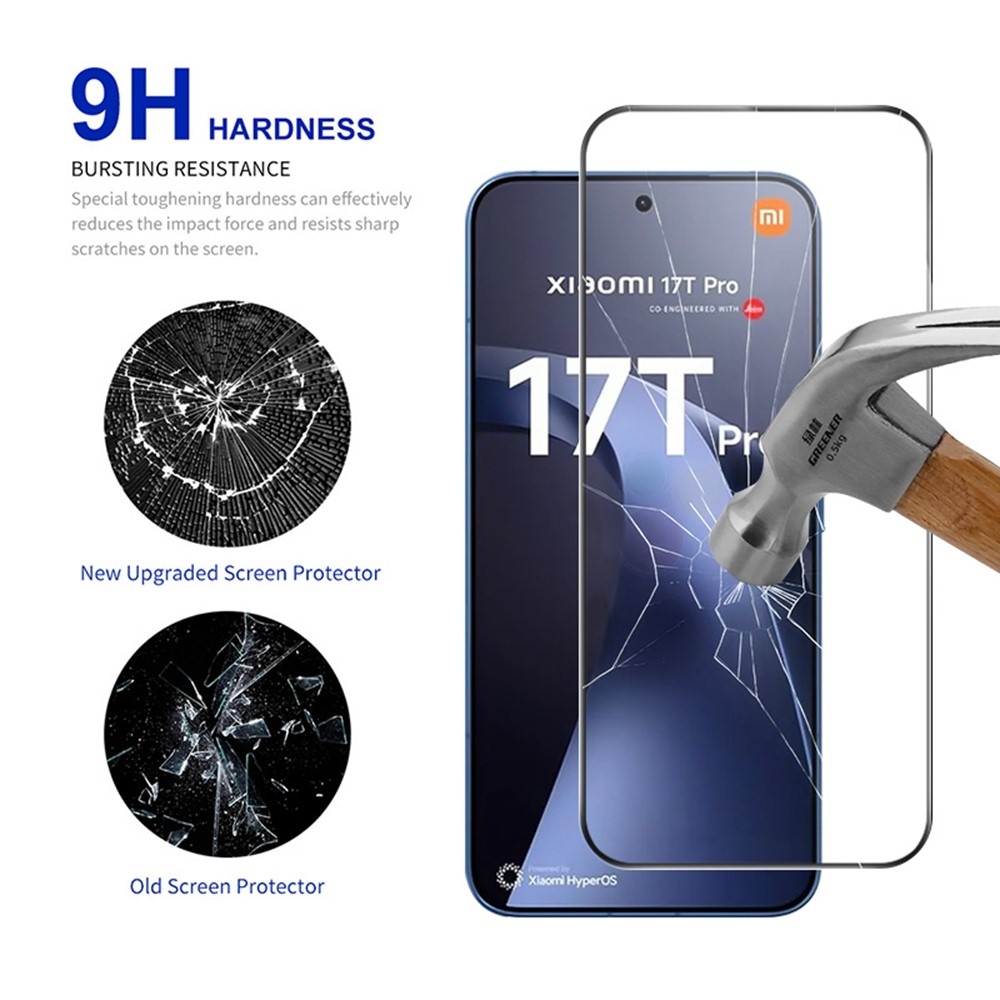 RURI celoplošné tvrzené sklo na mobil Xiaomi 17T Pro