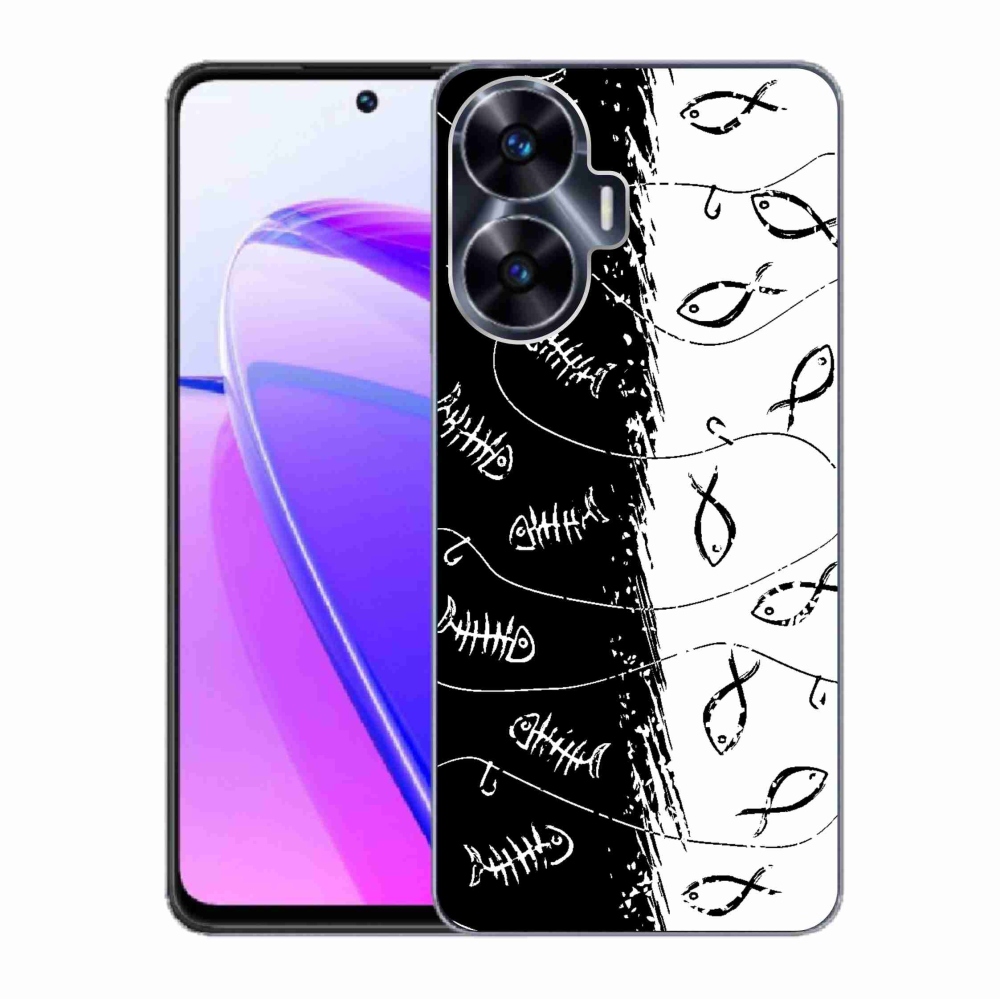 Gelový kryt mmCase na Realme C55 - kostry a rybky