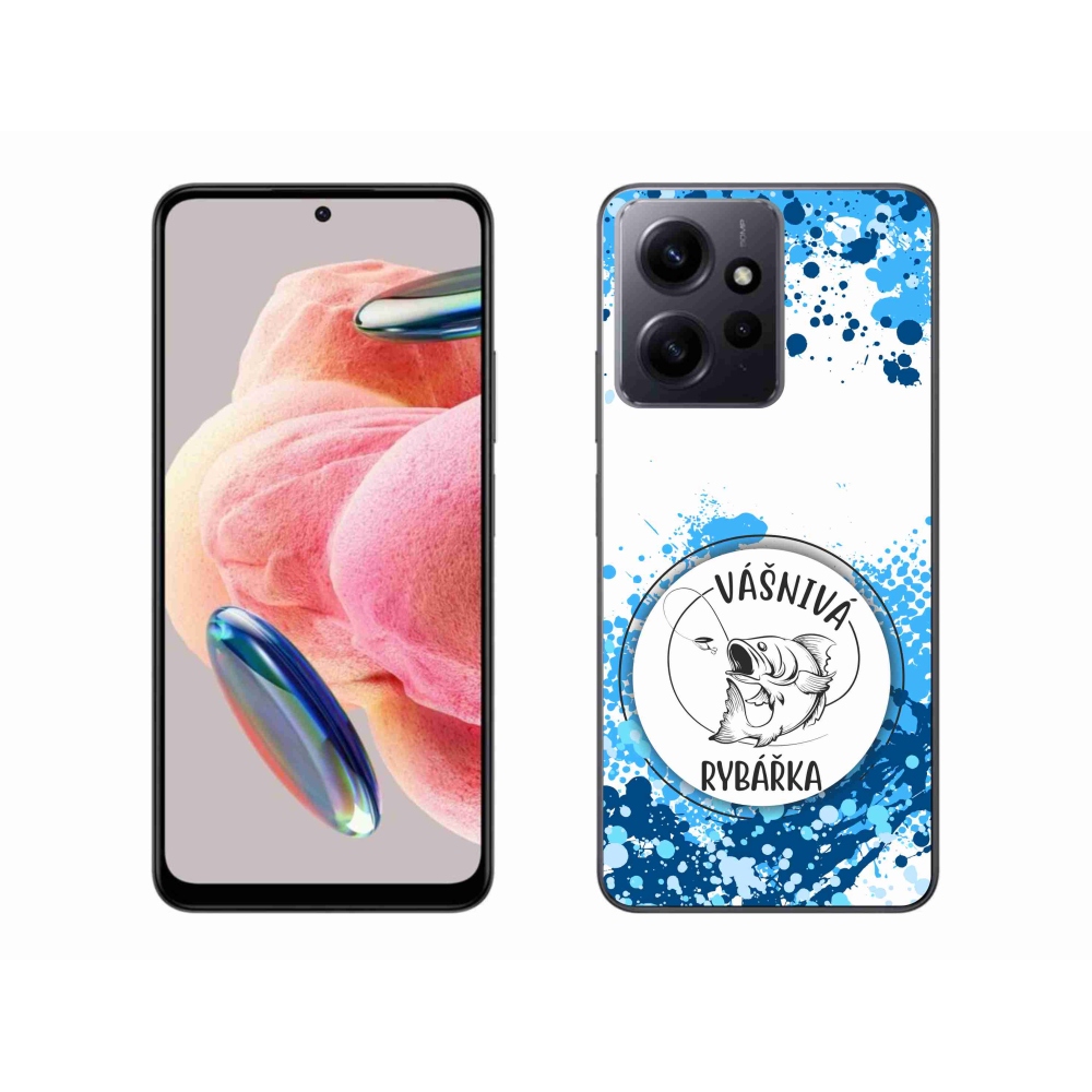 Gelový kryt mmCase na Xiaomi Redmi Note 12 4G - vášnivá rybářka bílé pozadí