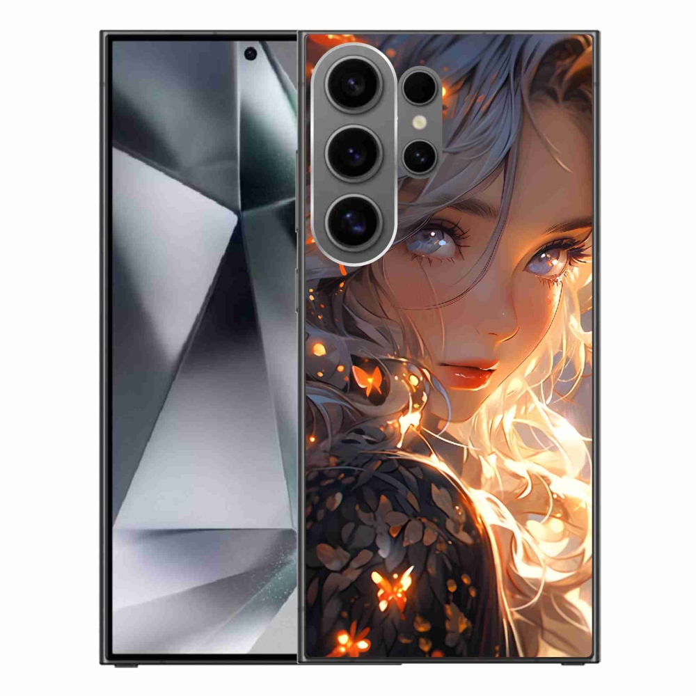 Gelový kryt mmCase na Samsung Galaxy S24 Ultra - dívka a motýli