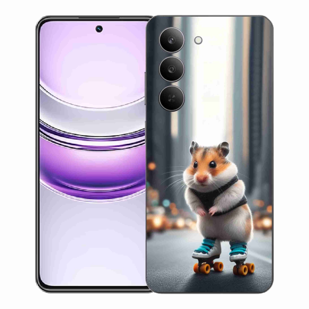 Gelový kryt mmCase na Realme 14x 5G - křeček na bruslích