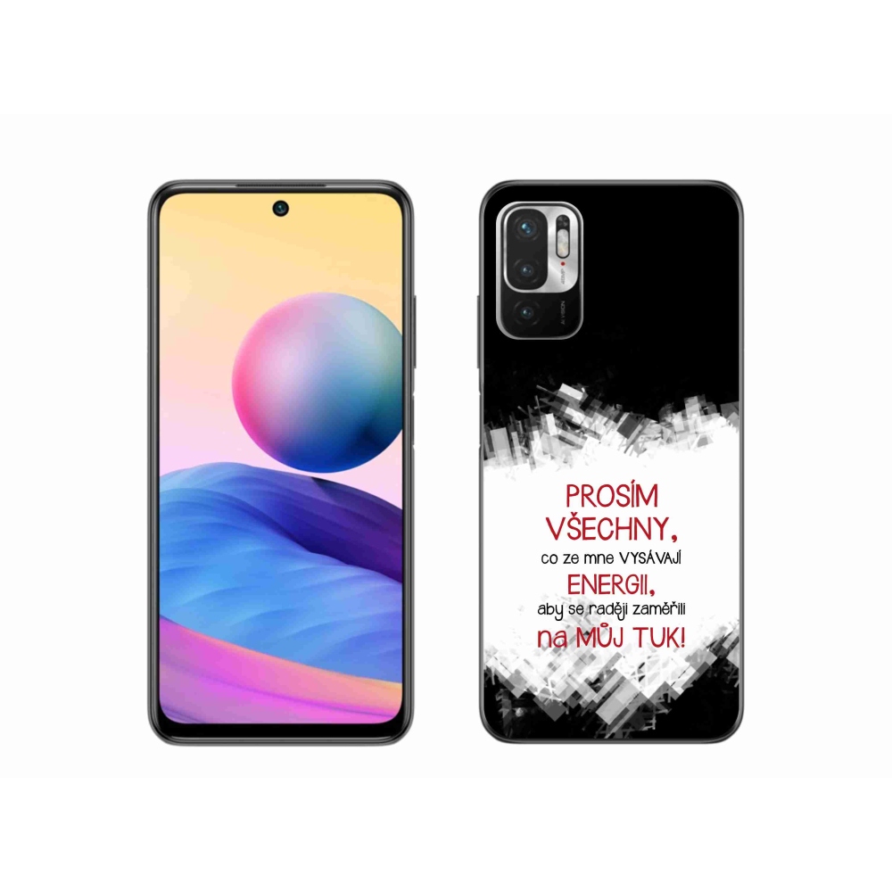 Gelový kryt mmCase na Xiaomi Redmi Note 10 5G - vtipný text 1 červený