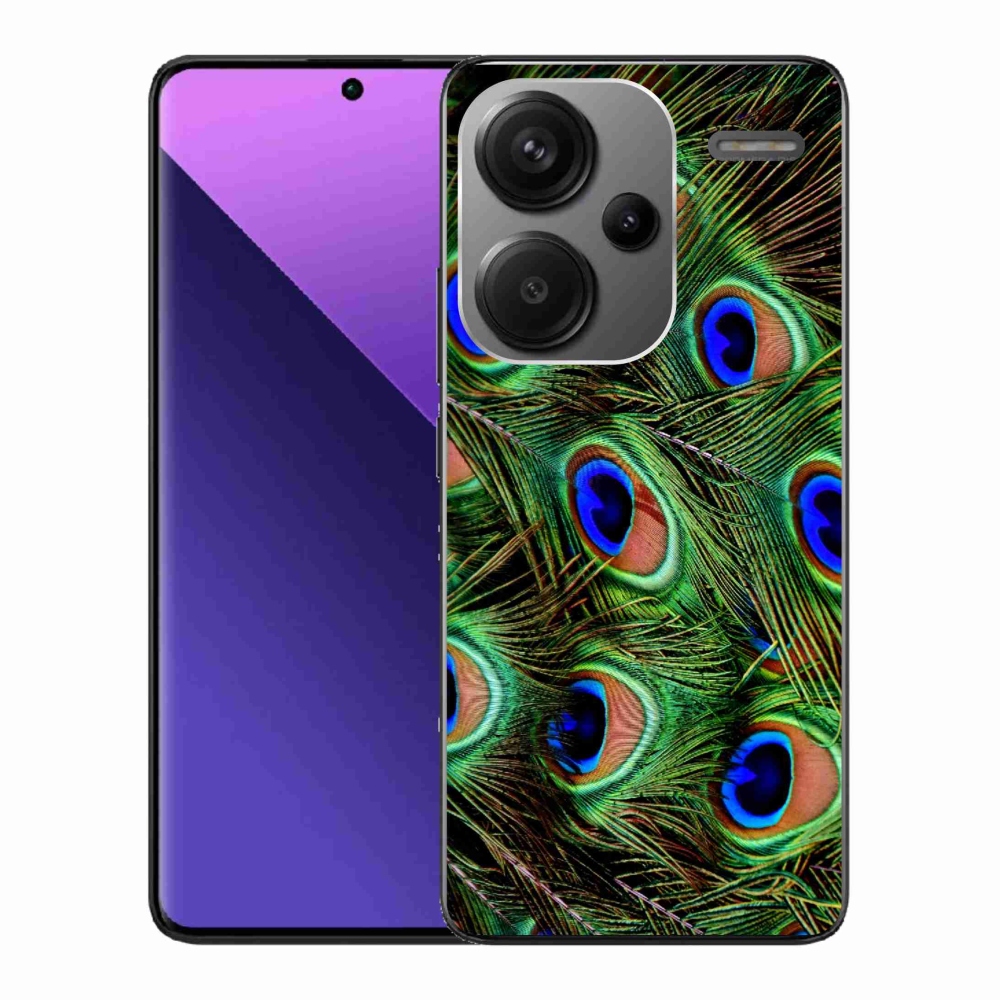 Gelový kryt mmCase na Xiaomi Redmi Note 13 Pro+ 5G - paví peří