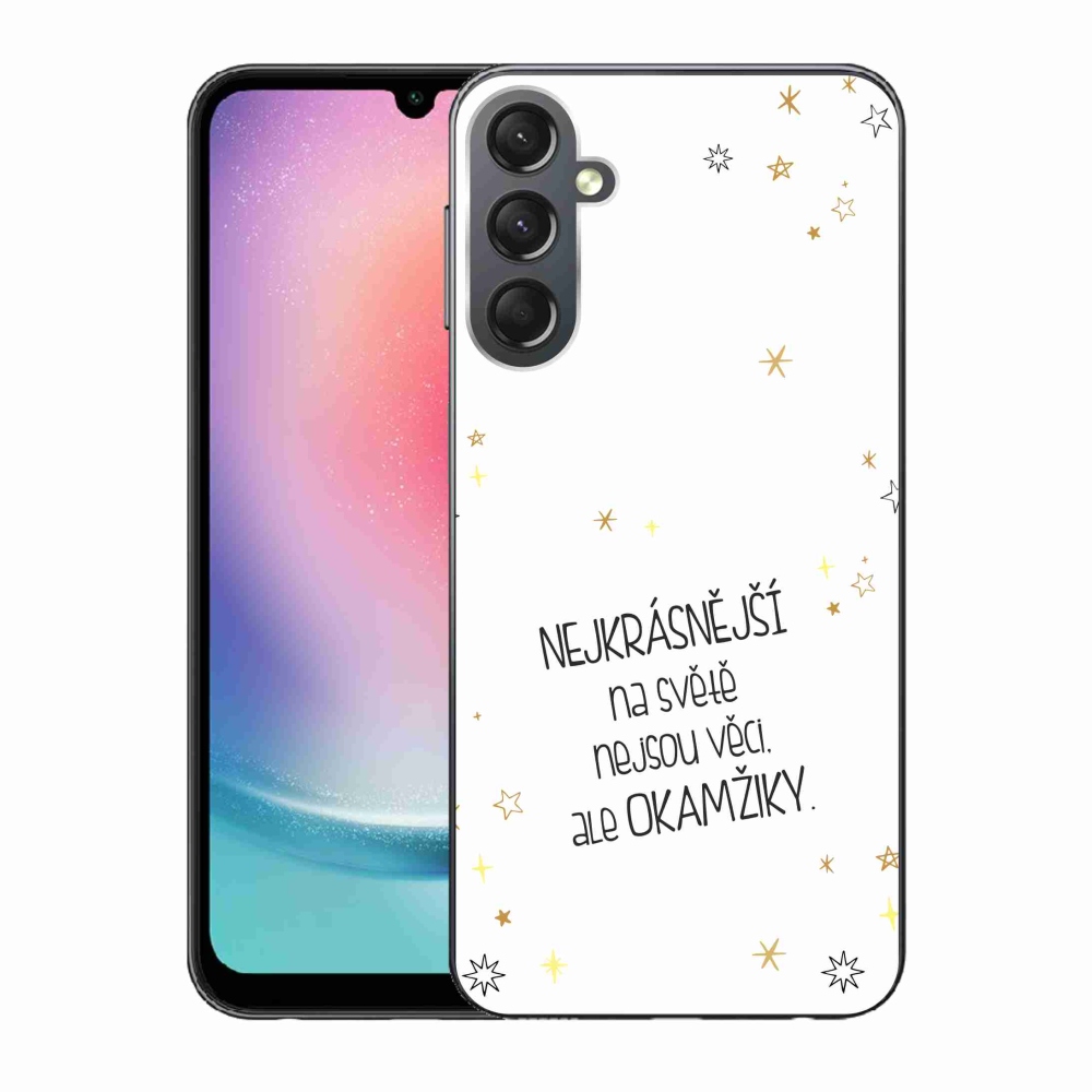 Gelový kryt mmCase na Samsung Galaxy A24 - citát 4 bílé pozadí